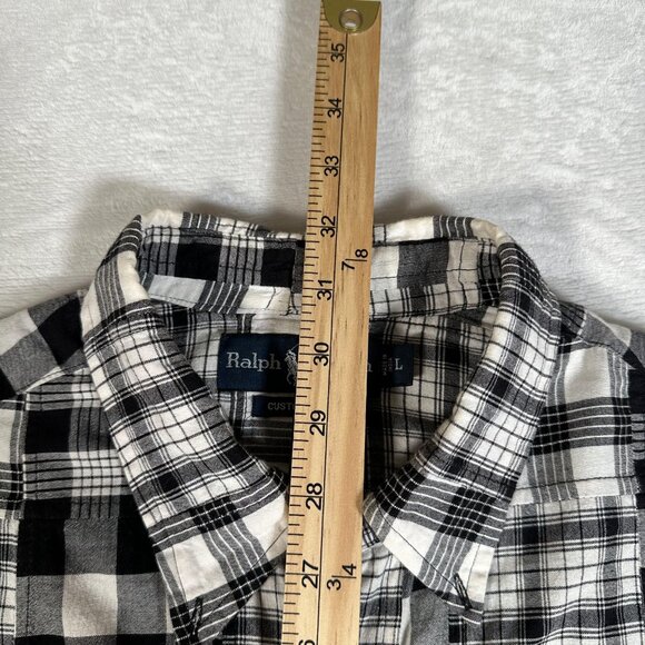 Ralph Lauren Shirt Men Size L Gingham Short Sleeve Custom Fit Single Pocket EUC - Picture 8 of 10